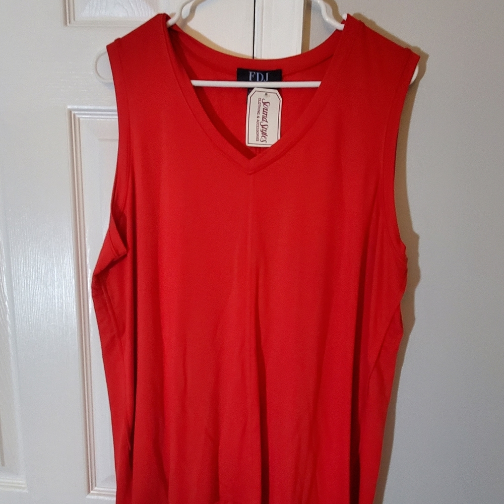 Red v-neck very soft shell